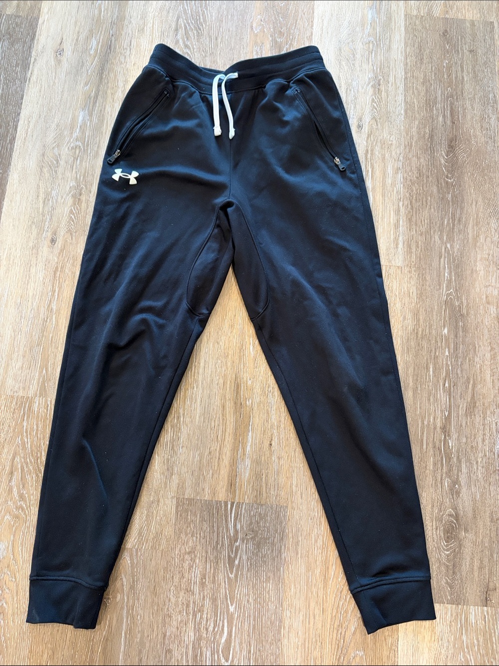 Under Armour Kids Black Jogger Sweatpants with White Drawstring
